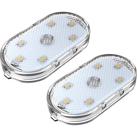 Éclairage Intérieur de Voiture, Lampes LED Tactiles Sans Fil Magnétiques USB Rechargeables, 2 Pièces Multicolores, Pour Habitacle, Coffre, Lecture et Ambiance (1/5)