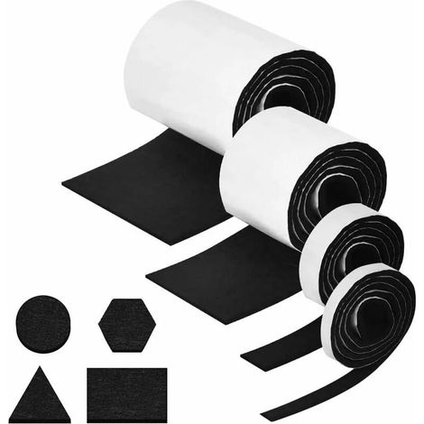 Patins pour meubles, lot de 4 patins, protections de sol, patins antidérapants auto-adhésifs, patins pour chaises, protection pour sols en bois (noir) (1/5)