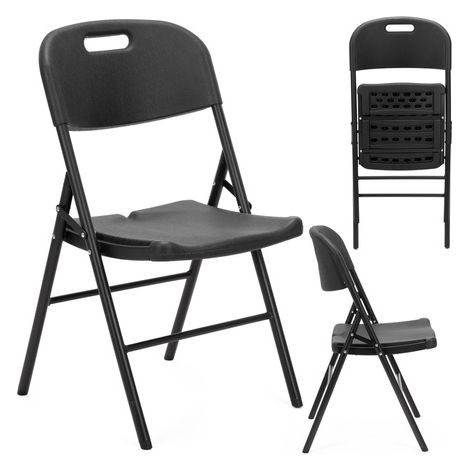 Silla plegable para catering, silla de banquete, silla turística para jardín, negro.
