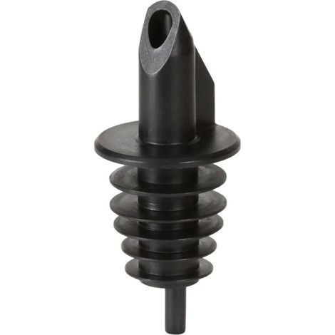 Verseur BILLY en plastique pour bouteilles 0,5 - 1,5 L, avec 5 lamelles, noir, robuste, léger 6 g, dimensions 35x35x75 mm, anti-déversement, facile à nettoyer