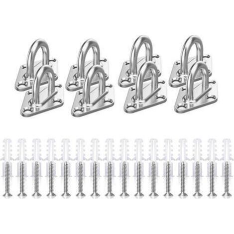 M5 Platine Oeillet Inox,8 Pièces Rhombic Kit de Crochet Plafond Charge Lourde,Crochets D'ancrage Marine avec Vis (1/5)