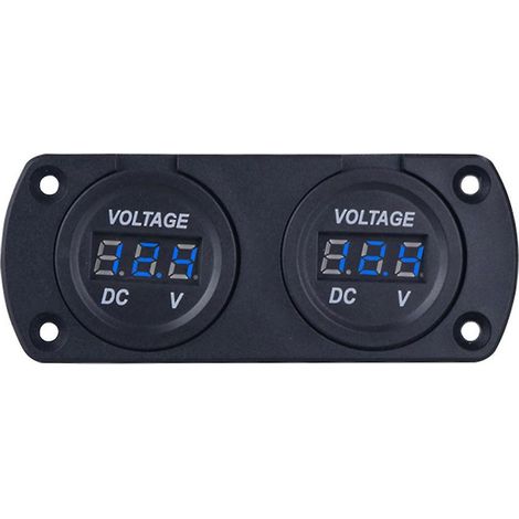 Kfz-Voltmeter mit LED-Doppeldigitalanzeige, Spannungsmesser 6–35 V für 12/24-V-Fahrzeuge (Pkw, Lkw, SUV, Boote)