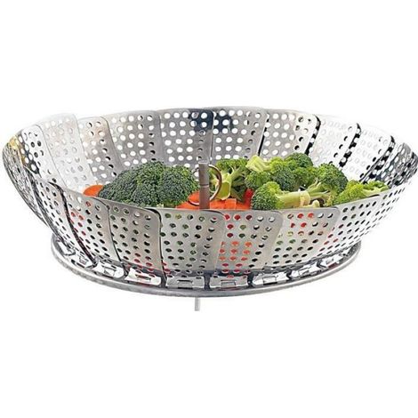 Panier ajustable - - 175 x 80 mm - Pour casseroles 18-27 cm - Cuisson vapeur saine