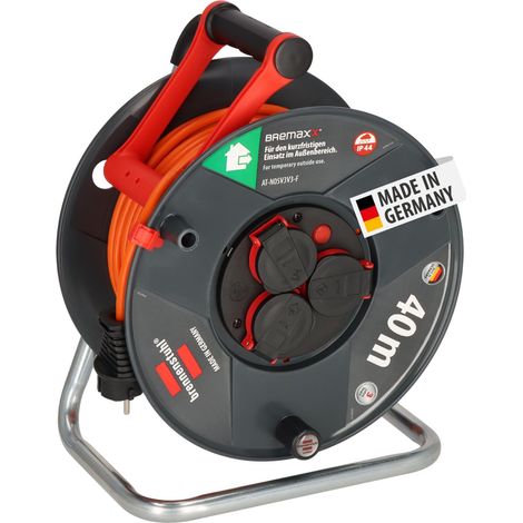 Brennenstuhl Garant V2 IP44 - Avvolgicavo per esterni, 40 m (prodotto in Germania, cavo di colore arancione, uso a breve termine in esterno) (1/4)