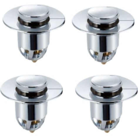 Lot de 4 filtres de vidange de lavabo en acier inoxydable à pression vers le haut, 1,3''-1,57'' (1/4)
