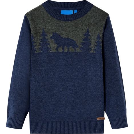 Teenpull – Kinderpullover Gestrickt Marineblau 92 (1/5)