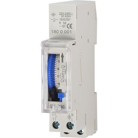 Minuterie mécanique de 24 heures Minuterie minimale de 15 minutes Montage sur rail Batterie intégrée, SUL180a AC220-240V Gris - SUL180a AC220-240V Gris