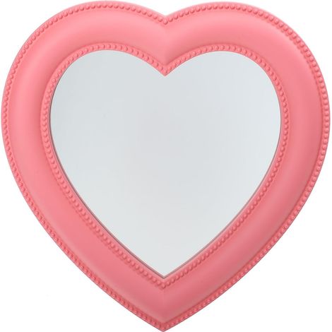 Miroir de Maquillage de Cœur pour Bureau Support Réglable en Aluminium et PU, Miroir Décoratif Chic pour Chambre ou Salle de Bain (1/5)