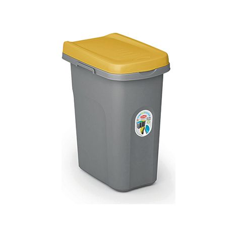 Stefanplast Pattumiera Eco System 15 Litri Grigio-Giallo (1/2)