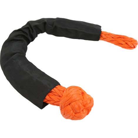 2 sangles de remorquage souples 13 mm, résistance à la rupture 20 t, haute résistance à la déchirure, portables, pour camions, SUV et véhicules tout-terrain, orange (1/5)