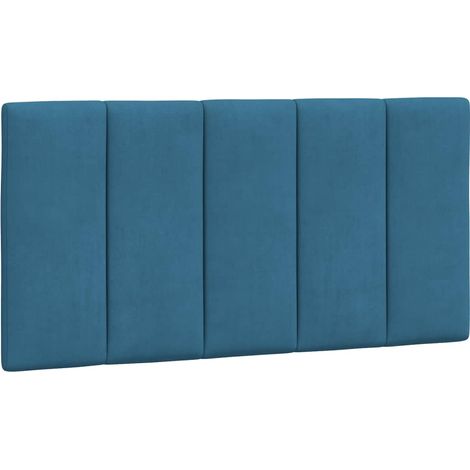 Coussin de tête de lit Hanko bleu 100 cm velours CFW46185 (1/5)