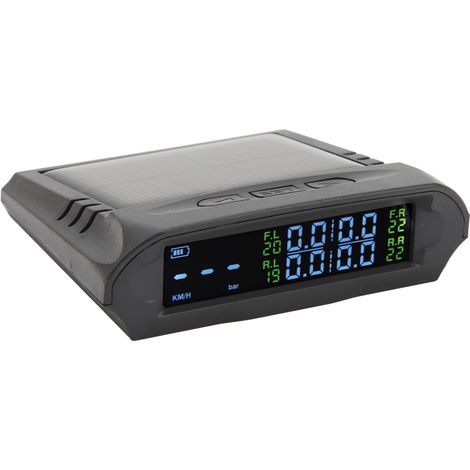 Capteur de Pression des Pneus Solaire Sans Fil avec Écran LCD pour Voiture, Camping-Car, Remorque, Camion, SUV et Pickup - Moniteur TPMS de Roue en Temps Réel (1/5)