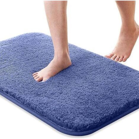 Bath mat, absorbent and non-slip bath mat, soft and skin-friendly bath mat, washable bath mat, 50x80 cm, (dark blue)
