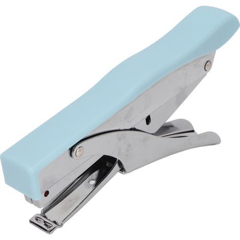 Pince agrafeuse portable ergonomique pour documents bureau école maison bleue (1/5)