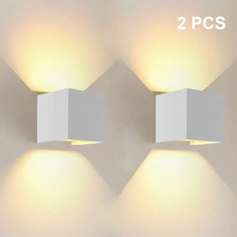 Applique murale LED，LED Applique Murale Interieur Up and Down Lampe Murale Blanc Chaud, Angle de Faisceau Réglable pour Maison,Couloir Salon,Chambre à Coucher - 2 PCS Blanc Applique murale LED (1/3)