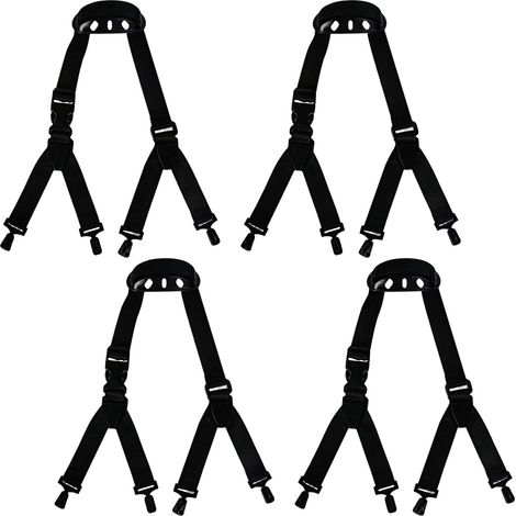 Lot de 4 sangles de menton pour casque rigide, noir, réglable, élastique, design noir, durable, compatible avec les casques de soudage, la construction, le sport, la sécurité (1/5)