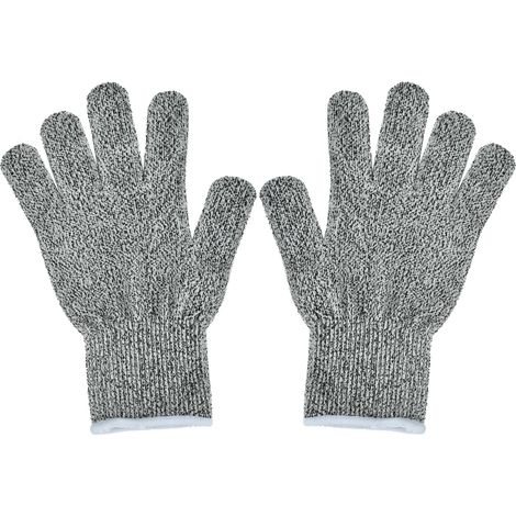 Ortviai Gants de Sécurité Anti-Coupure Niveau 5 pour Cuisine – Taille S (20 cm), Matériau HPPE, Gris Clair