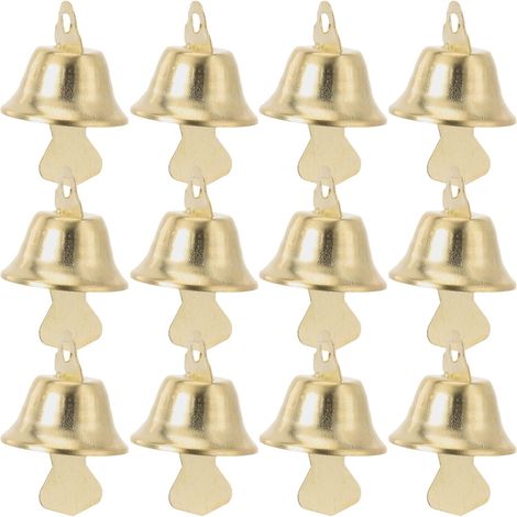 100 Pièces Petites Cloches en Fer Doré à Suspendre, Décoration de Noël Mini Clochettes pour Scène de Noël, Embellissement DIY, Pendentifs Festifs 14mm (1/5)