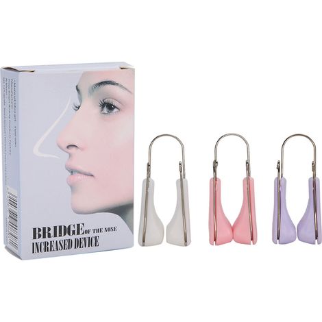 Pince de modelage nasal en silicone, rehaussement de l'arête nasale, clip de beauté portable (RoseVioletBlanc) (1/5)
