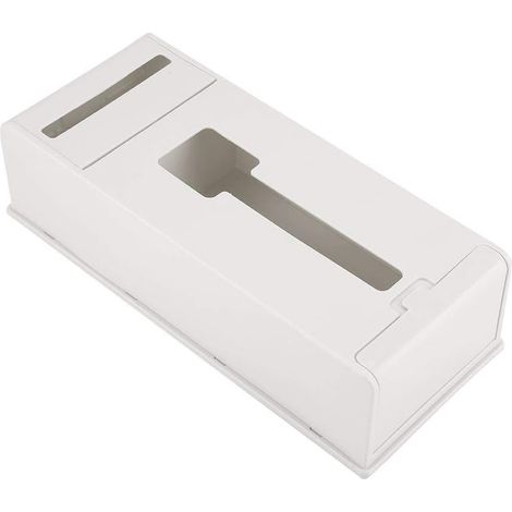 Dispensador de bolsas de plástico resistente y compacto, organizador de bolsas de basura con tapa abierta para cocina (caja blanca)