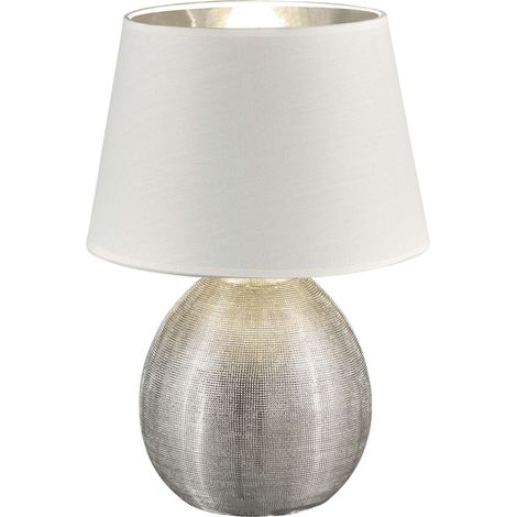 Lampada Tavolo Abat Jour Elegante Moderna Ceramica Argento 36 cm Luperor GD Trio (1/3)