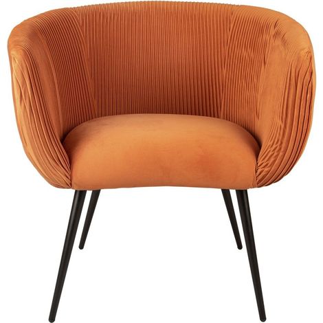 Fauteuil en velours nervuré design rétro MAJESTIC (1/5)