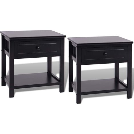 Maison Exclusive - Nachttische 2 Stk. Holz Schwarz