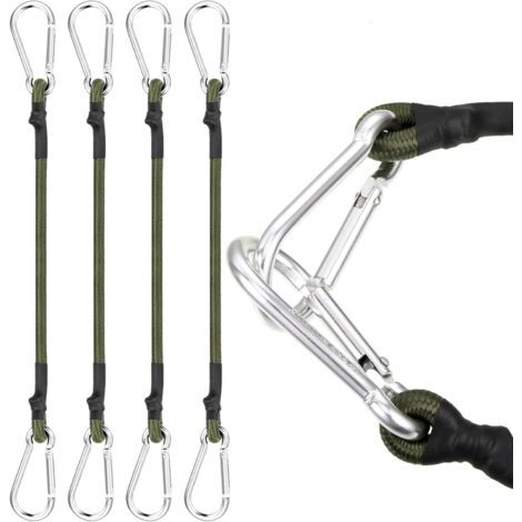 PA Stück Expander mit Haken, Gummispanner mit Karabiner, 30 cm, mit Karabiner, starker Gepäckspanner, Gummispanner mit Haken für Gepäck, Camping, Auto, Fahrrad (1/5)