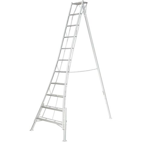 Escabeau aluminium réglable 300-361 cm – Charge maximale 150 kg – Marches antidérapantes pour sécurité – Dimensions 268x140 cm – Niwaki