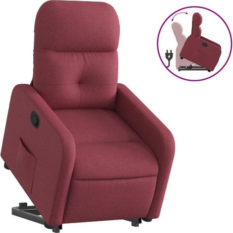 Fauteuil de Salon,Chaise,Fauteuil inclinable rouge bordeaux tissu CFW501242 (1/5)