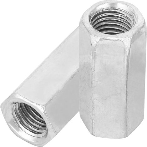 2 pièces Écrous hexagonaux filetés M16 x 50 en acier zingué, boulonnerie longue (1/5)