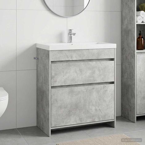 vidaXL Meuble sous lavabo de salle de bain Gris béton (1/5)