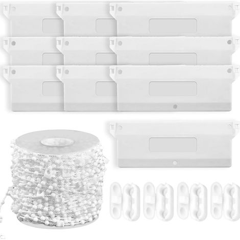 10 meters of 127 base beads + 10 base plates + 4 white bead buckles for the bottom of the blinds (1/5)
