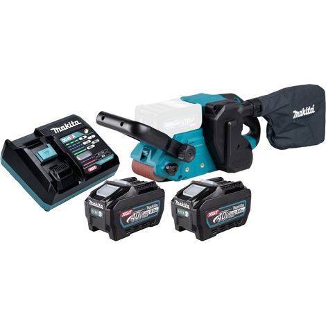 Makita BS 001 GT201 Levigatrice a nastro a batteria 40 V max. 76 x 533 mm brushless + 2x batteria ricaricabile 5,0 Ah + caricabatterie (1/5)