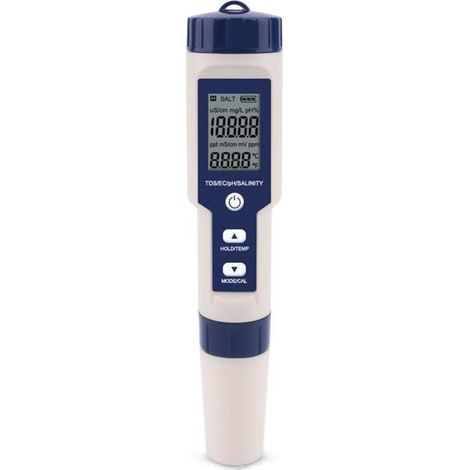 Ulisem Testeur De Sel De Piscine, Testeur De Sel D'Eau De Mer Numérique 5 En 1, Kit De Test étan