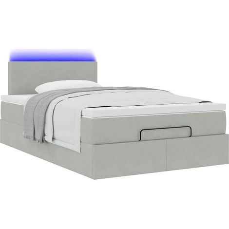 vidaXL Struttura Letto Pouf con Materasso 120x200 cm Velluto (1/5)