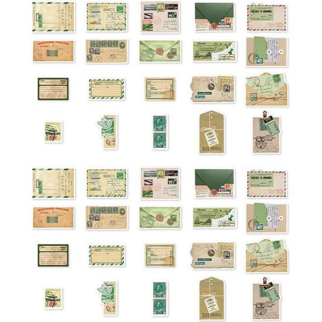 40 pièces autocollants vintage en papier, set multifonction DIY pour scrapbooking, carnets, lettres manuscrites (1/5)