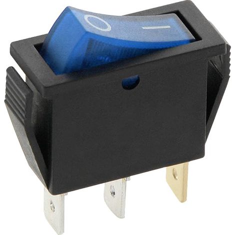 3-Wege-Wippschalter – 1 Stück – Nylon und Messing – 16 A, 250 V – Blaue LED – Für Verteilerkasten (1/4)