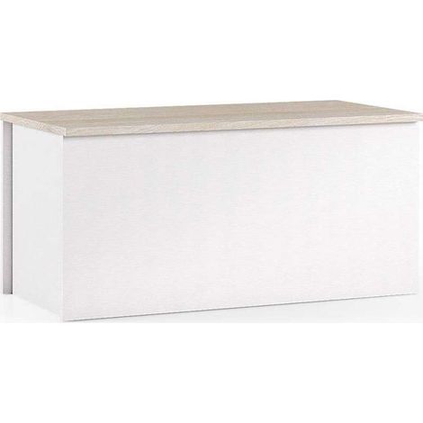 Baule Contenitore Con Chiusura Rallentata bianco, top rovere (1/8)