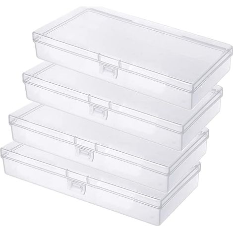 Gebildet Boîtes de Rangement Rectangulaires en Plastique Transparent avec Couvercle pour Pilules, Herbes, Perles, Bijoux et Articles D'artisanat (1/4)