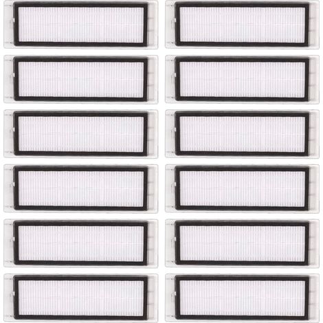 (Pack de 12) filtres HEPA compatibles avec Roborock S6 Pure S6 E4 S4 Max S6 MaxV S5 S5 Max S4 E2 E3 E5 E20 E25 E35 S50 S65