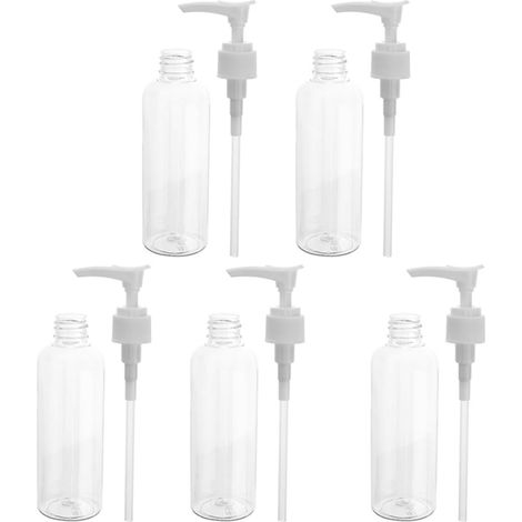 Set of 5 100ml Pump Shampoo Bottles Refillable and Portable