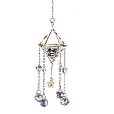 Carillon éolien suspendu en cristal, attrape-soleil, pour fenêtre, maison, jardin (1/5)