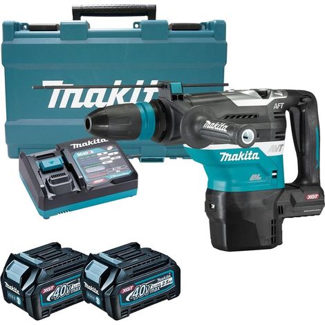 Makita HR005GD202 40Vmax XGT SDS MAX Rotary Demolition Hammer Kit With 2x 2.5Ah Batteries