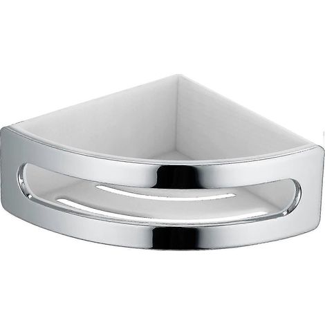 Panier d'angle de douche Elegance, édition chromée/blanche, référence 11657010000 (1/5)