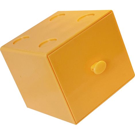 Quadratische, macaronförmige Aufbewahrungsbox für den Schreibtisch in Bonbonfarben, frei kombinierbare modulare Aufbewahrungsbox für Kosmetik und Schmuck, Nr. 3 Cremegelb. (1/5)