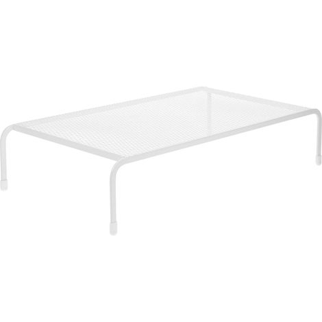 Rehausseur D'écran pour Bureau Simple Couche en Fer Blanc Minimaliste Design Multifonction, Organiseur D'espace, Installation Facile, Support Surélevé pour Écran de Bureau (1/5)