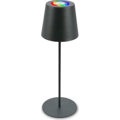 Tischlampe Akku Tischleuchte Kabellos Touch buntes RGB+W Licht höhenverstellbar