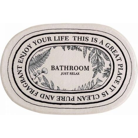 Tapis de bain rétro noir et blanc,50 x 80 cm, imitation cachemire, antidérapant, doux, absorbant l'eau, tapis de salle de bain (1/5)