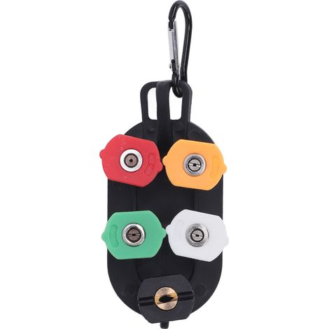 Ensemble de buses pour nettoyeur haute pression 4000 PSI, raccord rapide 1/4 pouce, angle réglable, 5 trous, idéal pour le lavage de voiture. (1/5)